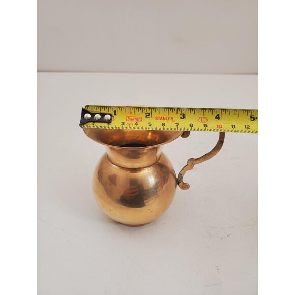 vintage brass vase - vintage brass vase - brass vase with handle - vintage brass - Picture 7 of 10